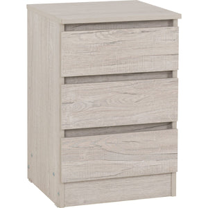 Malvern 3 Drawer Bedside - URBAN SNOW