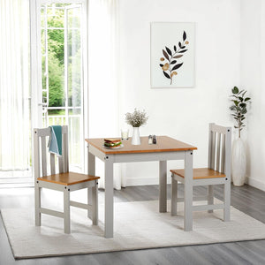 Ludlow 1+2 Dining Set - Light Grey/Oak Lacquer