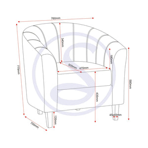 Tempo Tub Chair - BLACK PU