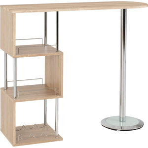 Charisma Home Bar Table - LIGHT SONOMA OAK/CHROME
