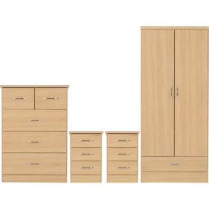 Nevada 2 Door 1 Drawer Wardrobe Bedroom Set - SONOMA OAK EFFECT