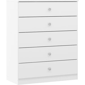 Denver 5 Drawer Chest - WHITE GLOSS