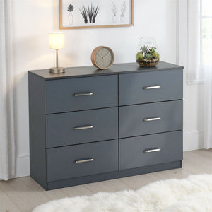 Dakota 6 Drawer Chest - DARK GREY