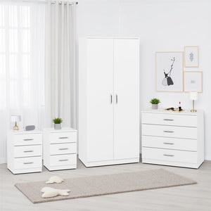 Dakota 2 Door Wardrobe Bedroom Set - WHITE