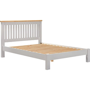Windsor 4'6" Bed Low Foot End - PEBBLE GREY/OAK