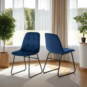 Lukas Chair (Box of 2) - SAPPHIRE BLUE VELVET