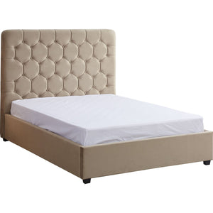 Madison Ottoman 5' Bed - FAWN VELVET FABRIC