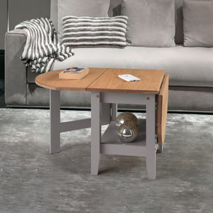Santos Drop Leaf Coffee Table - GREY SLATE/DISTRESSED WAXED PINE