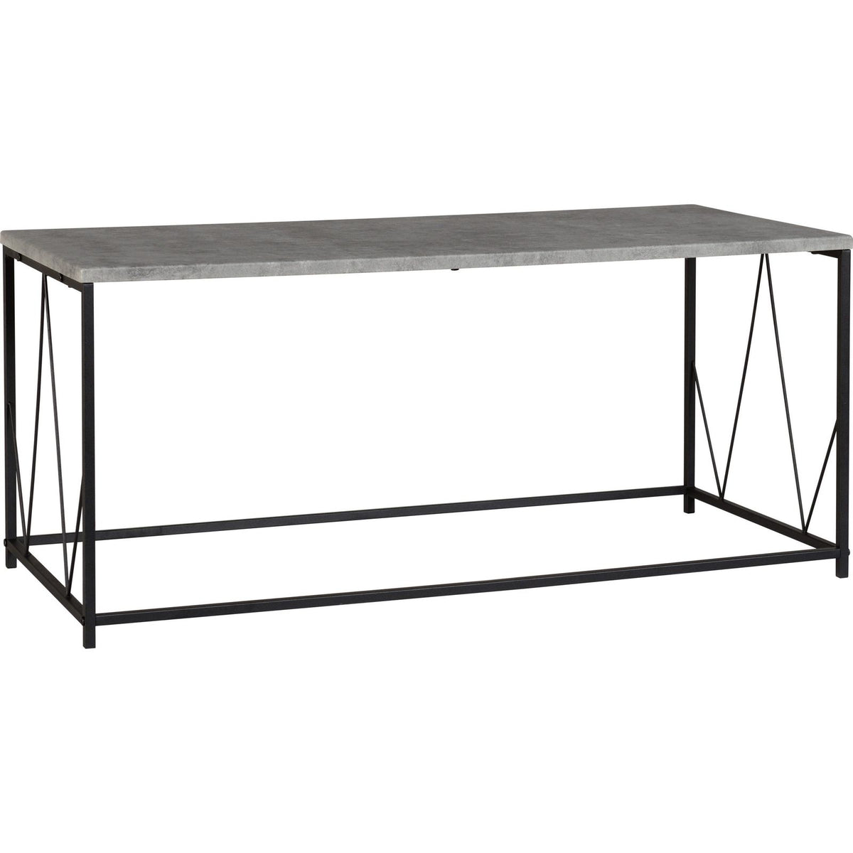 Athens Rectangular Coffee Table - Concrete Effect/Black