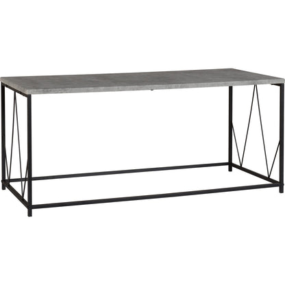 Athens Rectangular Coffee Table - Concrete Effect/Black