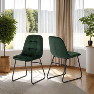 Lukas Chair (Box of 2) - EMERALD GREEN VELVET
