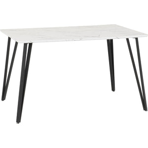 Marlow Dining Table - White Marble Effect/Black