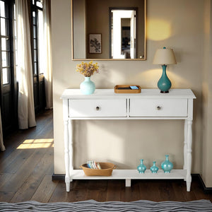 Stratford 2 Drawer Console Table - WHITE