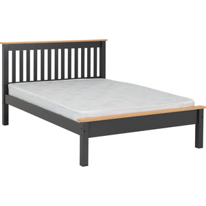 Monaco 4' Bed Low Foot End - DARK GREY/OAK EFFECT