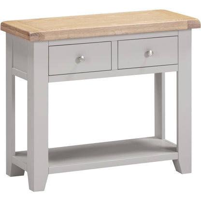 Windsor 2 Drawer Console Table - PEBBLE GREY/OAK