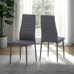 Abbey Chair (Box of 2) - Grey Faux Leather