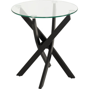 Sheldon Side Table - CLEAR GLASS/BLACK