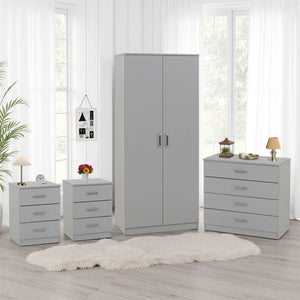 Dakota 2 Door Wardrobe Bedroom Set - LIGHT GREY