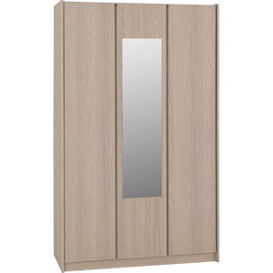 Paris 3 Door Mirrored Wardrobe - SMOKED ASH EFFECT