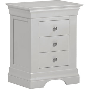 Bordeaux 3 Drawer Bedside - PEBBLE GREY