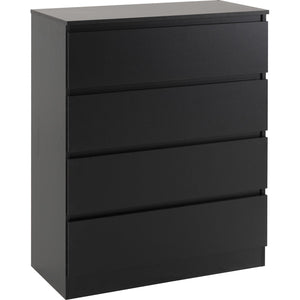 Malvern 4 Drawer Chest - BLACK