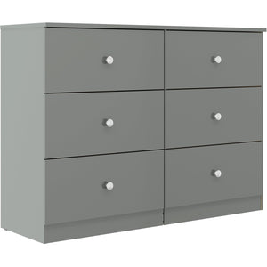 Denver 6 Drawer Chest - GREY GLOSS