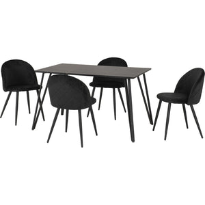 Marlow Dining Set - Black Marble Effect/Black/Black Velvet