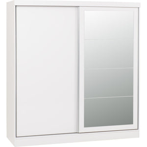 Nevada 2 Door Sliding Wardrobe - WHITE GLOSS