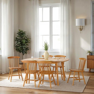 Emery Extending Dining Set (6 Chairs) - NATURAL OAK EFFECT