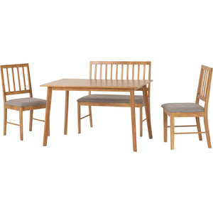 Austin Dining Bench Set (2 Chairs) - OAK EFFECT/GREY FABRIC