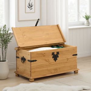 Corona Single Storage Chest - DISTRESSED WAXED PINE
