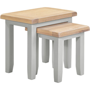 Windsor Nest of 2 Tables - PEBBLE GREY/OAK