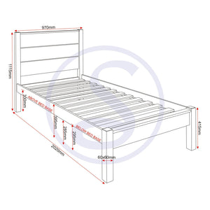 Barton 3' Bed - WAXED PINE