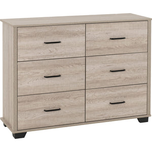 Oliver 6 Drawer Chest - LIGHT OAK EFFECT