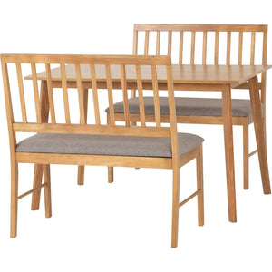 Austin 1+2 Dining Bench Set - OAK EFFECT/GREY FABRIC