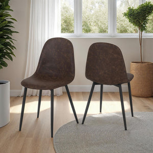 Athens Chair (Box of 2) - BROWN PU