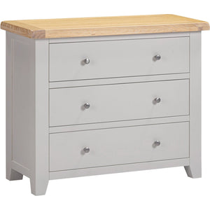 Windsor 3 Drawer Chest - PEBBLE GREY/OAK