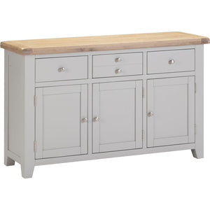 Windsor 3 Door 3 Drawer Sideboard - PEBBLE GREY/OAK