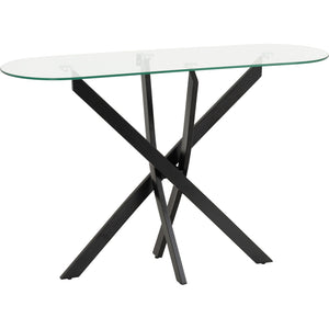 Sheldon Console Table - CLEAR GLASS/BLACK