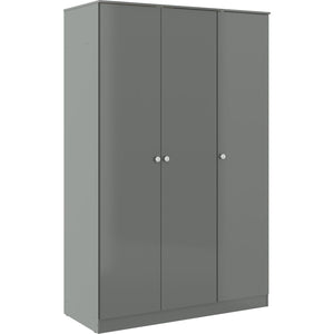 Denver 3 Door Wardrobe - GREY GLOSS