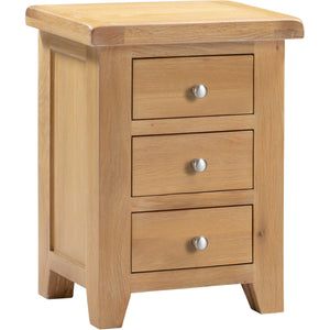 Windsor 3 Drawer Bedside - NATURAL OAK