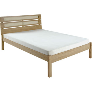 Santana 4'6" Bed - LIGHT OAK/RATTAN EFFECT