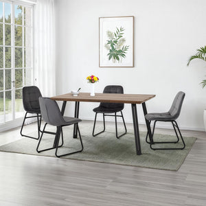 Quebec Straight Edge Dining Set with Lukas Chairs