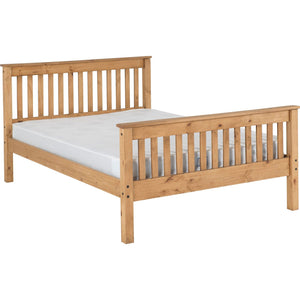 Monaco 5' Bed High Foot End - DISTRESSED WAXED PINE