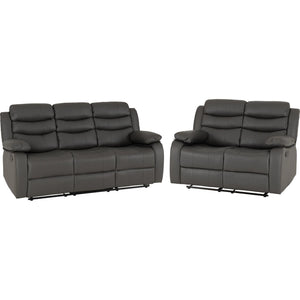 Roma 3+2 Recliner Suite - GREY PU