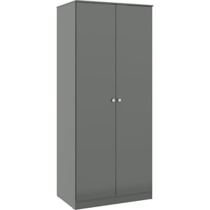 Denver 2 Door Wardrobe - GREY GLOSS