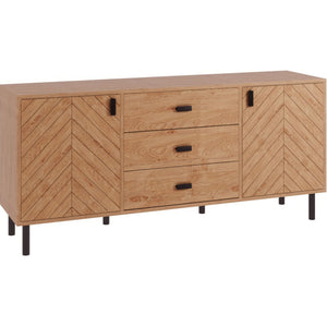 Leon 2 Door 3 Drawer Sideboard - MEDIUM OAK EFFECT