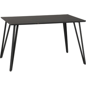 Marlow Dining Table - Black Marble Effect/Black