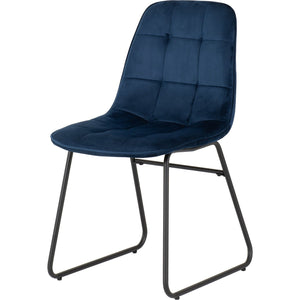 Athens Rectangular Dining Set with Lukas Chairs - CONCRETE/SAPPHIRE BLUE VELVET