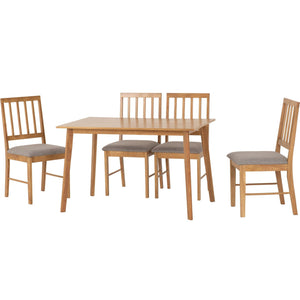 Austin 1+4 Dining Set - OAK EFFECT/GREY FABRIC